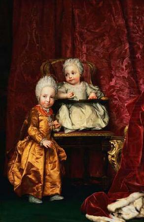 Anton Raphael Mengs Portrait of Archduke Ferdinand (1769-1824) and Archduchess Maria Anna of Austria (1770-1809), children of Leopold II, Holy Roman Emperor china oil painting image